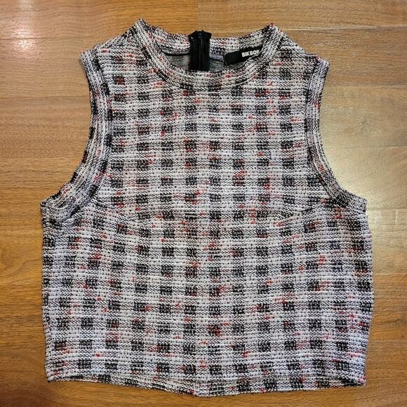 Bikbok, XS | Cropped High Neck Tweed Textured Top - Picture 2 of 6